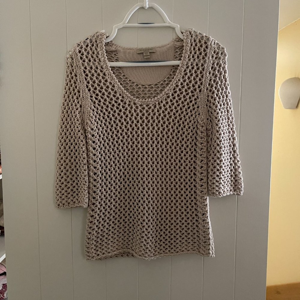 Burberry Brit Crochet Cotton Top, size Small